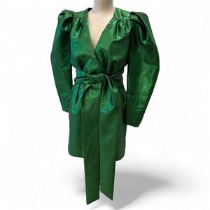 Happy Nature Elegant Green Wrap Dress